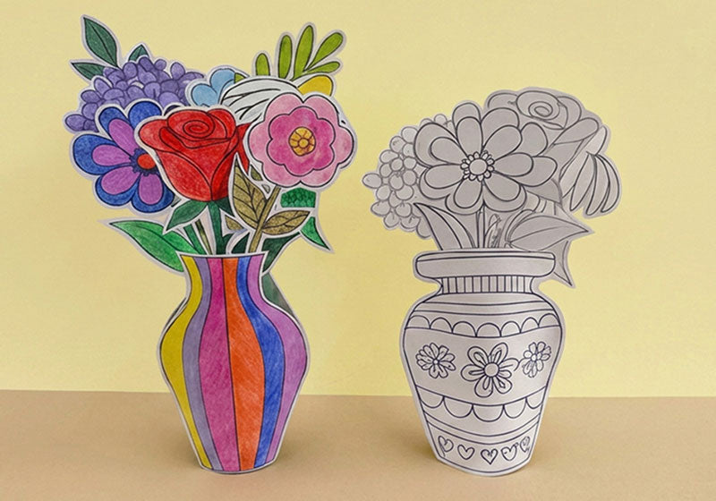 Free Craft: 3D Paper Flower Vase