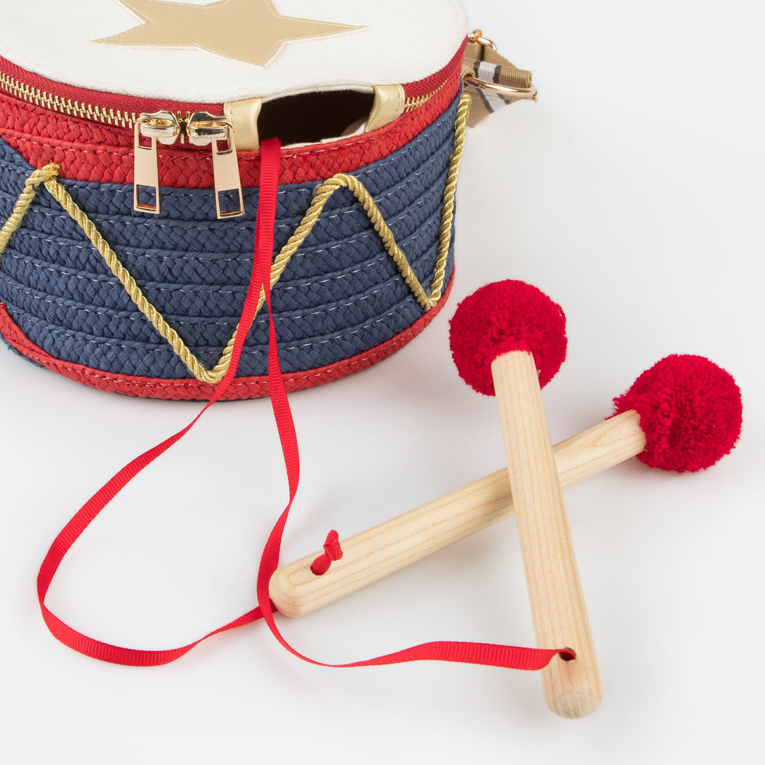 Our fabulous drum bag is not only great for Christmas style, but it has wooden drumsticks you can play it with too.