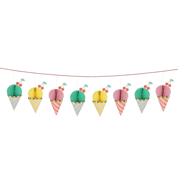 Make your garden party, pool party or picnic look so cool with our paper garland made with honeycomb ice creams. Image4