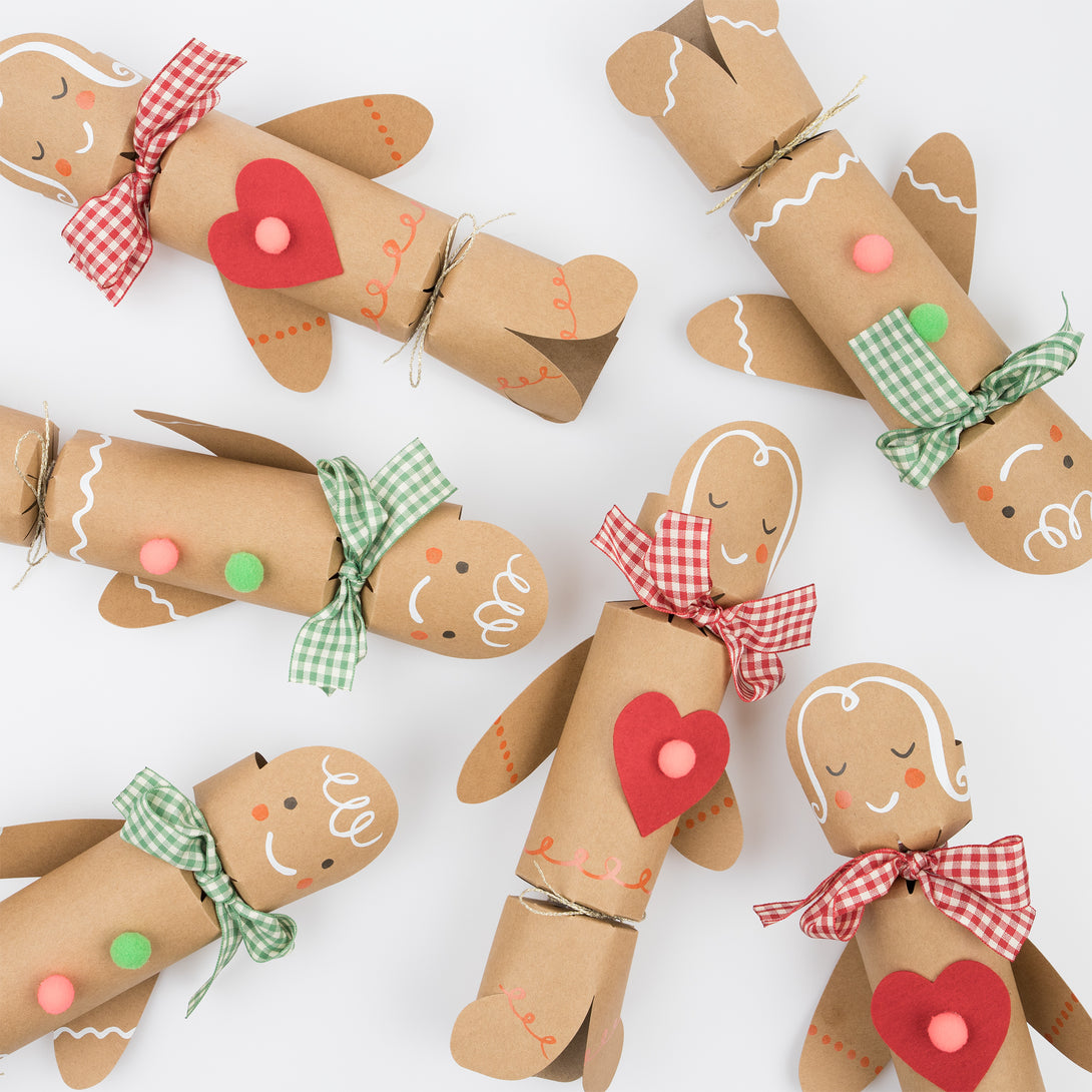 Our family crackers are crafted in the shape of gingerbread people with lots of fun embellishments and contain a fun true and false game.