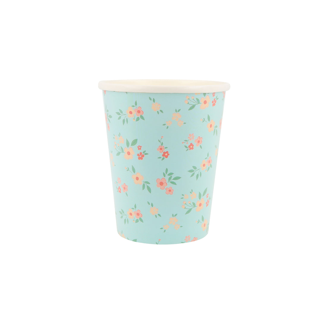 Our floral cups, crafted from high-quality paper, are suitable for hot or cold drinks, ideal for baby showers, bridal showers and garden parties.