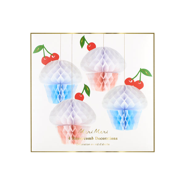 Our paper cupcakes, made from 3D honeycomb, are the sweetest birthday decorations, simply hang wherever you want a special touch. Image6