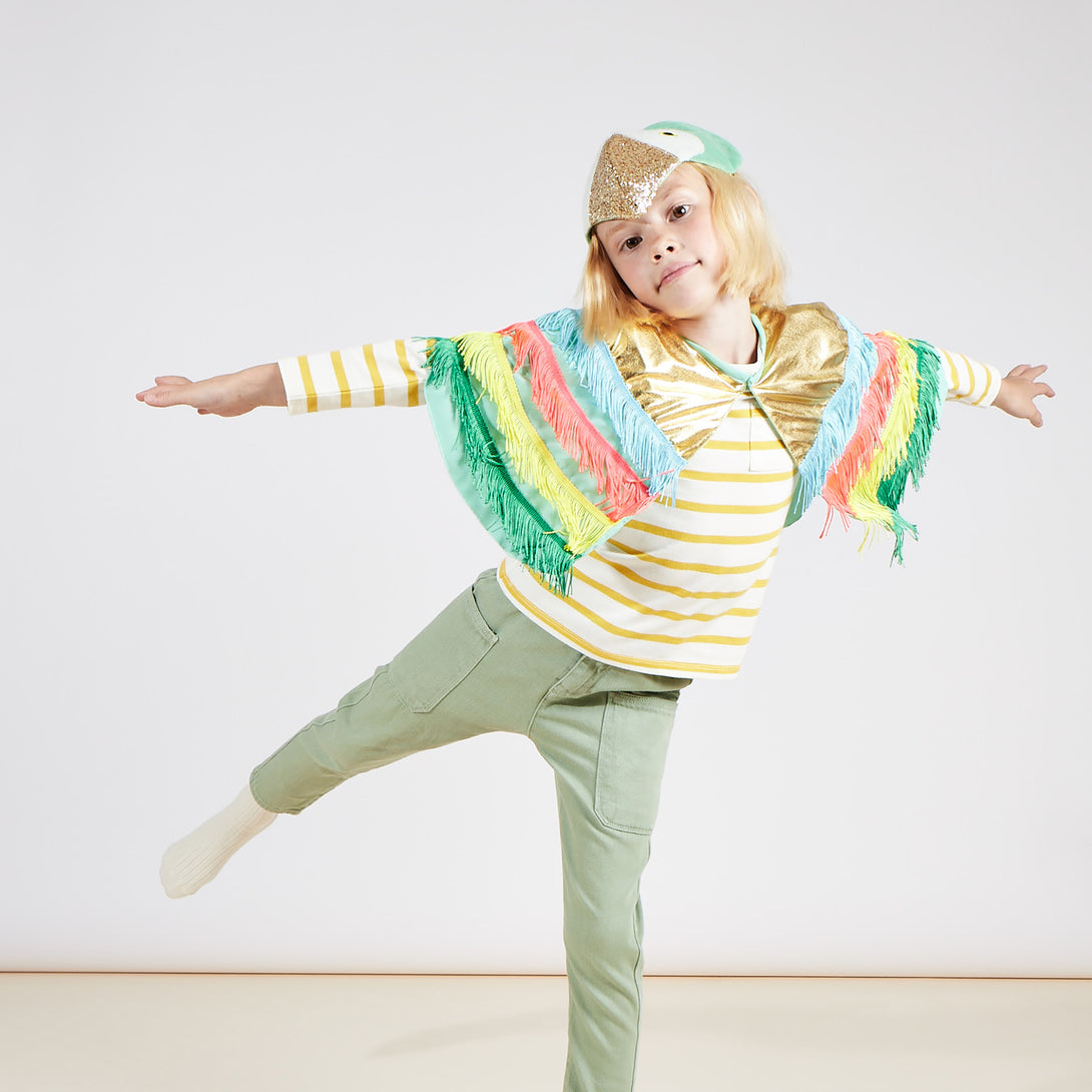 Our parrot costume is perfect for kids dress up or as a bird Halloween costume. Image3