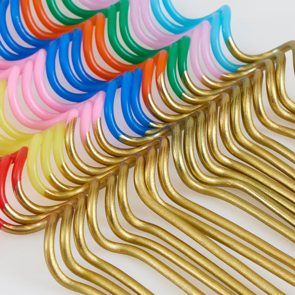 Our birthday candles are tall, swirly, vibrant and have a gold ink dipped section for style and flair. Image3