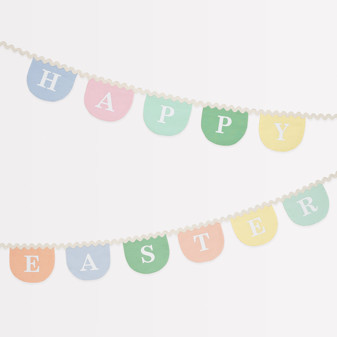 Add our fabric Easter garland to your Easter hanging decorations, the pastel colours look amazing on the wall or table.