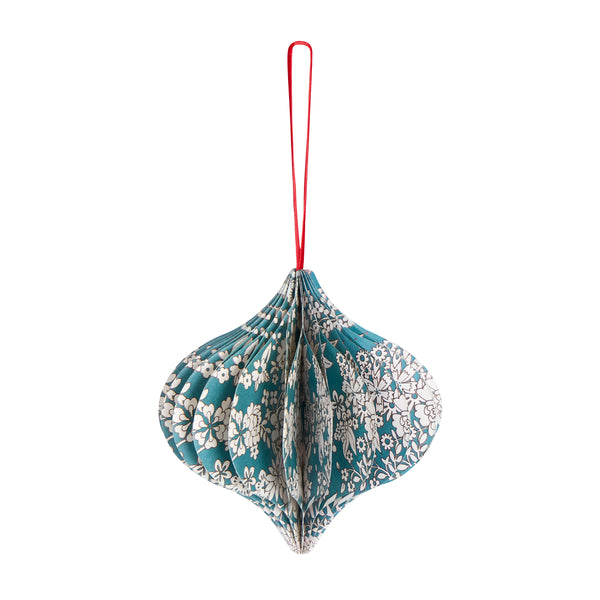 Our Christmas tree decorations, in elegant ornamental shapes, have honeycomb details and beautiful Liberty print designs in festive colours. Image7