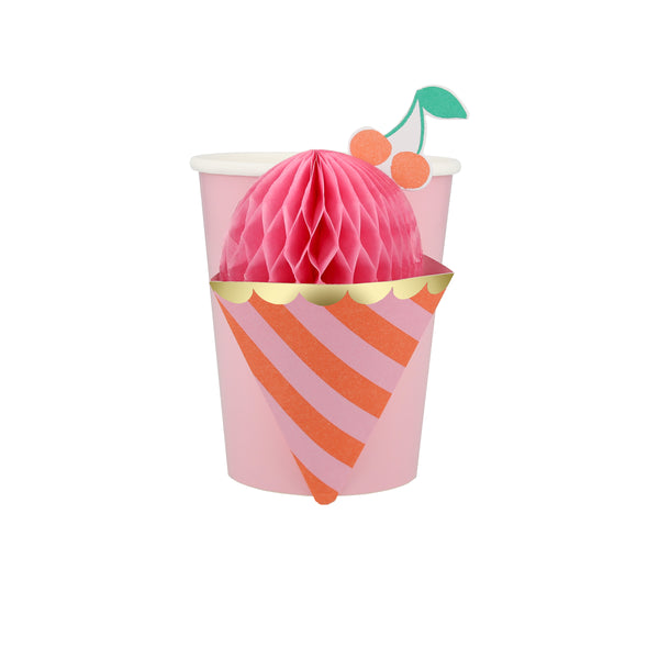 Our paper cups feature fun honeycomb ice cream designs, and are suitable for hot or cold drinks. Image6