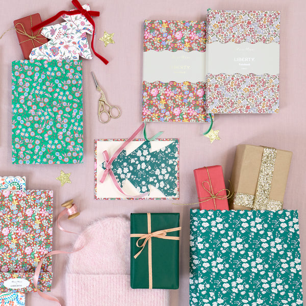 Our floral notebook features a Liberty print design cover, lined pages and a sage velvet ribbon bookmark, a wonderful Christmas gift for a writer. Image2