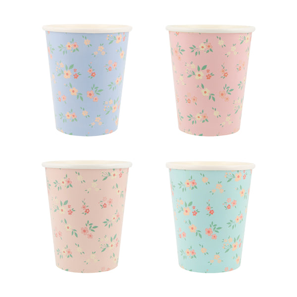 Our floral cups, crafted from high-quality paper, are suitable for hot or cold drinks, ideal for baby showers, bridal showers and garden parties.