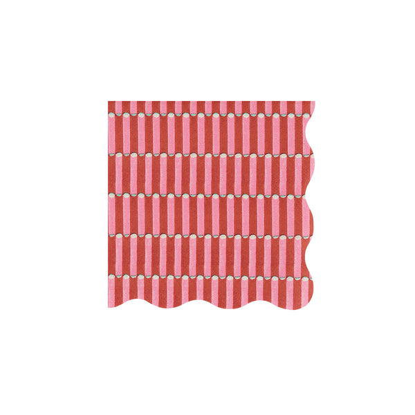 Our Christmas paper napkins, in a small size, feature Molly Mahon block print designs in seasonal colours with wavy edges for a stylish look. Image4
