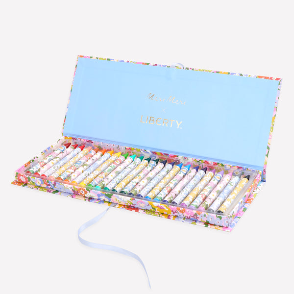 Kids will love our Liberty crayon box, with 24 wax crayons featuring Liberty designed protective sleeves, a creative gift for kids. Image1