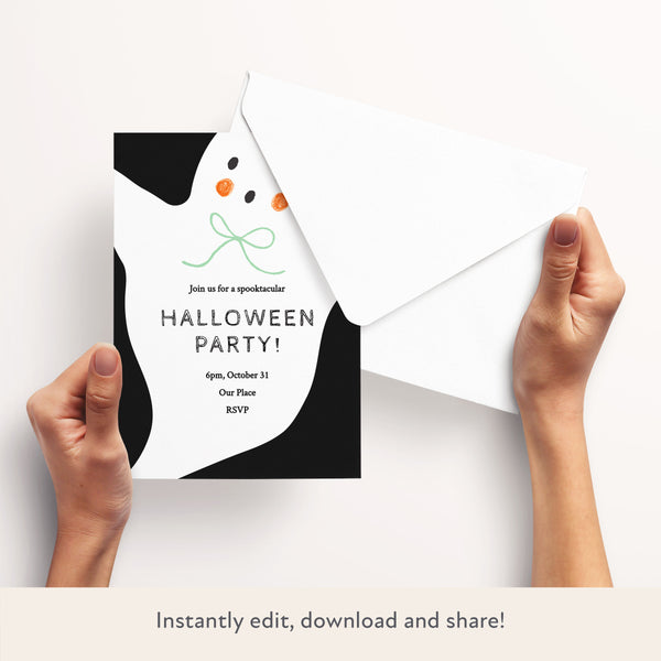 Halloween Ghost Download & Print Invitation Image3