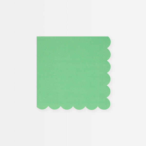 Our paper napkins, in a small napkins size, are bright green and ideal for any special celebration.