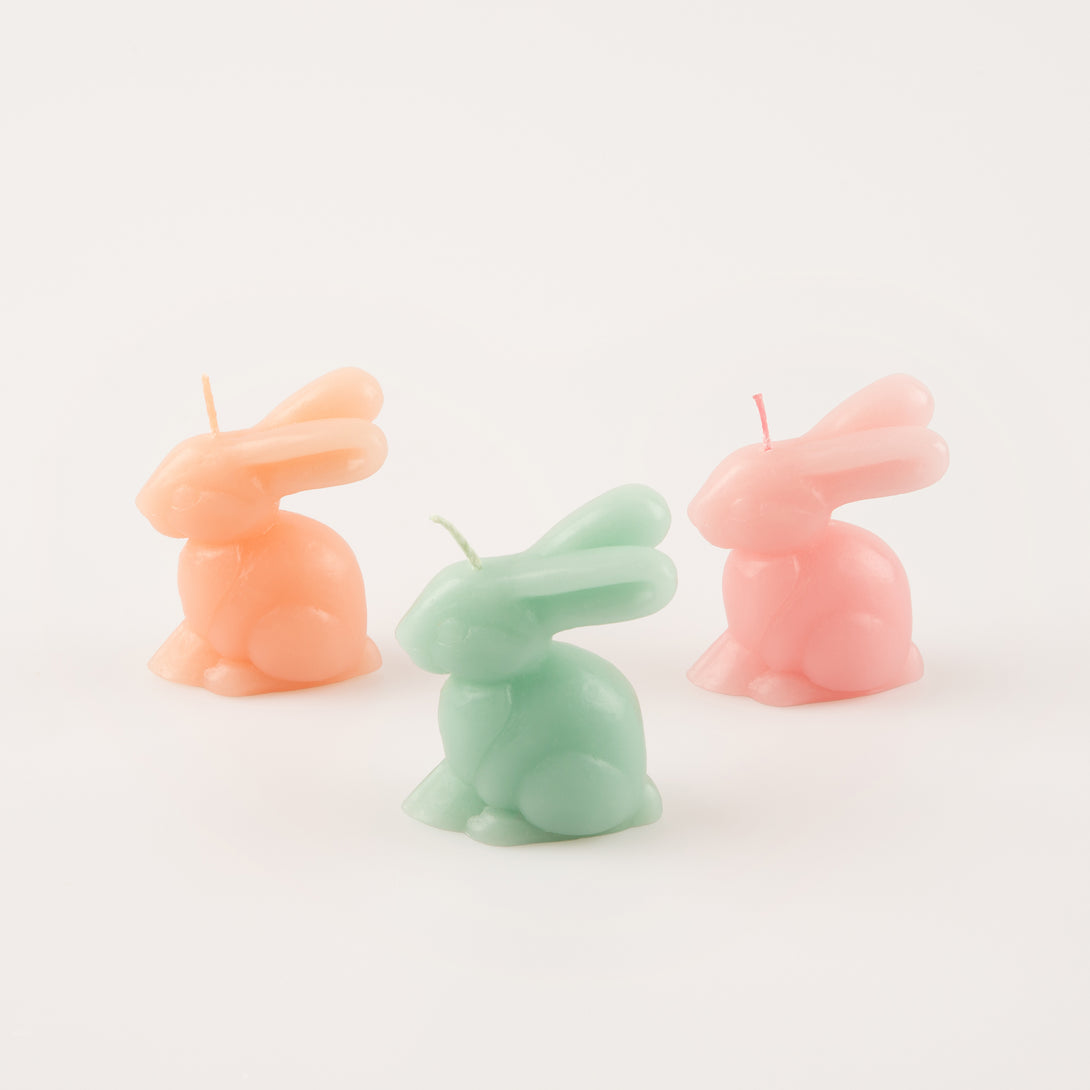 Our Easter candles make great Easter decorations, crafted in the shape of cute bunnies in pastel shades with coloured wicks.