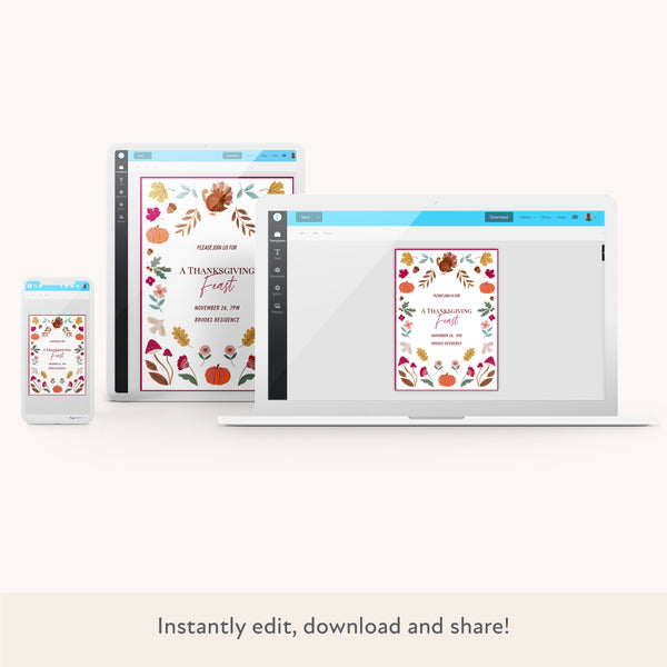 Thanksgiving Icons Download & Print Invitation Image2