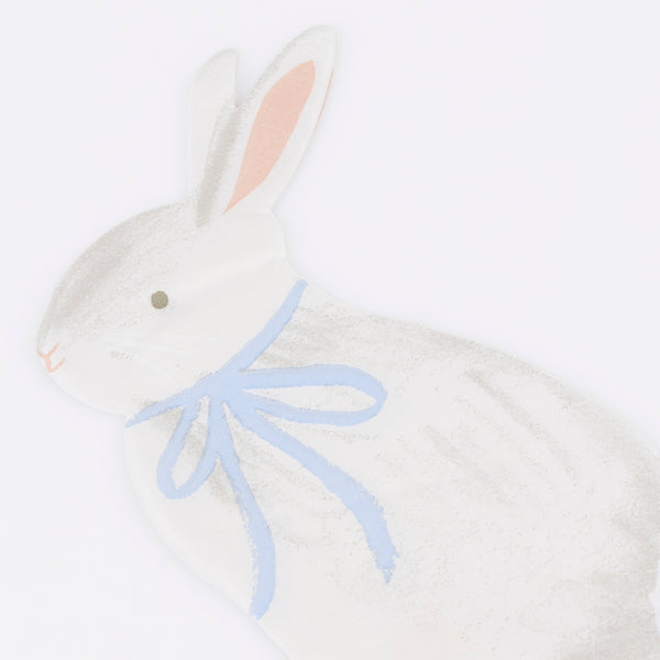 Use our paper napkins, featuring a bunny with blue bow, to make your Easter dinner or high tea look so special. Image3