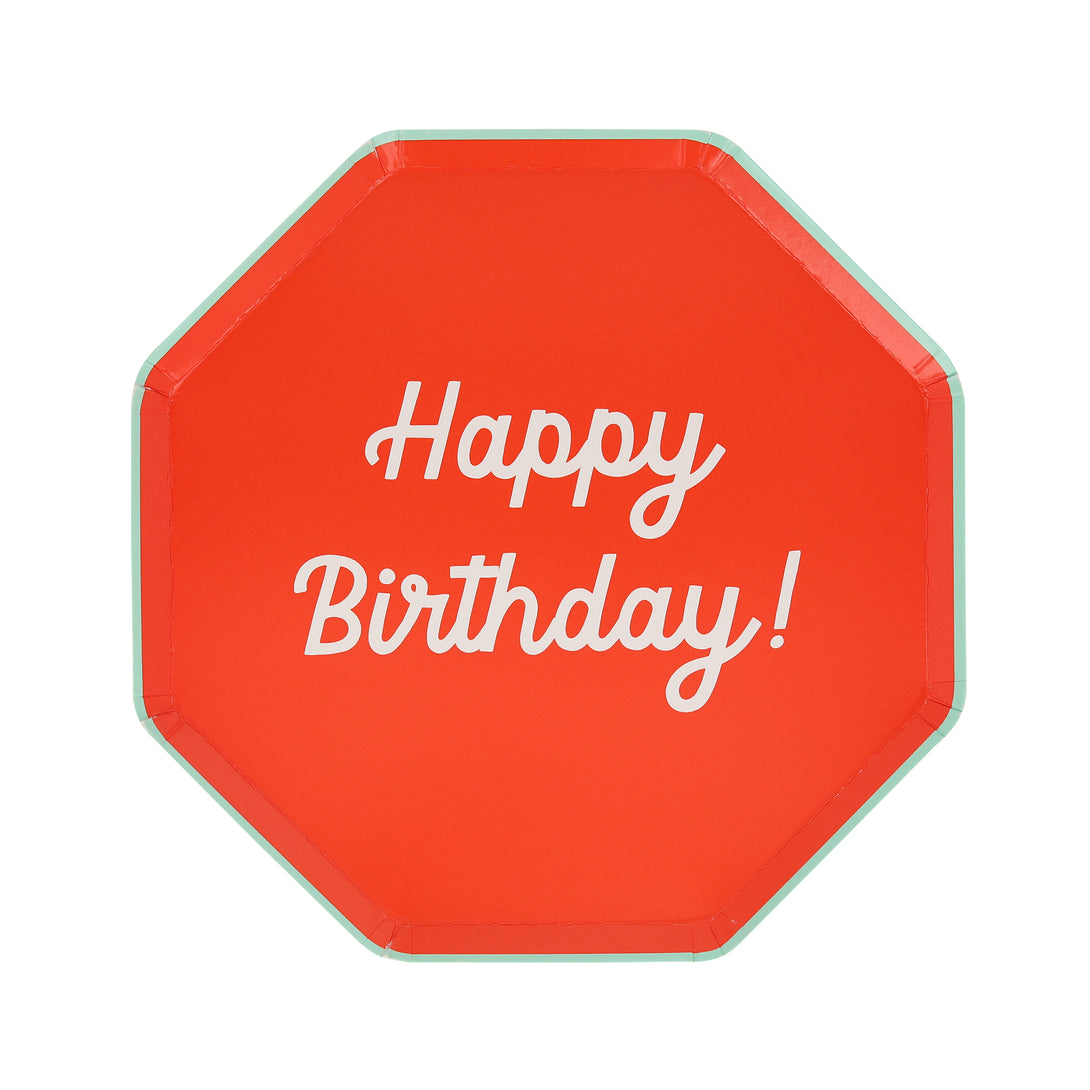 The octagonal design, and bright colours, of our birthday plates make these the perfect side plates for a birthday celebration.