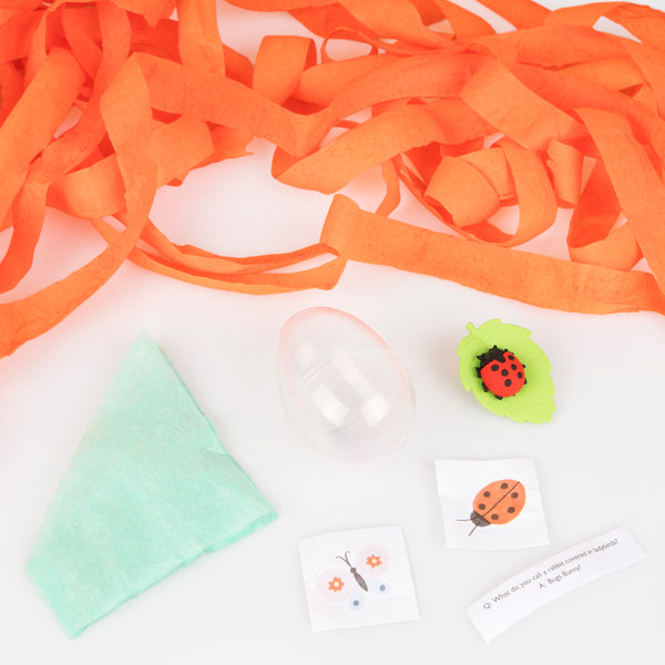 Make your woodland party look amazing with our fun ladybird surprise balls, including a cute ladybird eraser, a joke, 2 stickers and a party hat. Image3