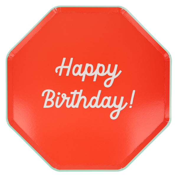 Make a birthday party look amazing with our birthday dinner plates, each set has 8 vibrant paper plates with co-ordinating borders. Image1