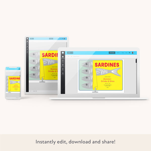 Sardines Download & Print Invitation Image2