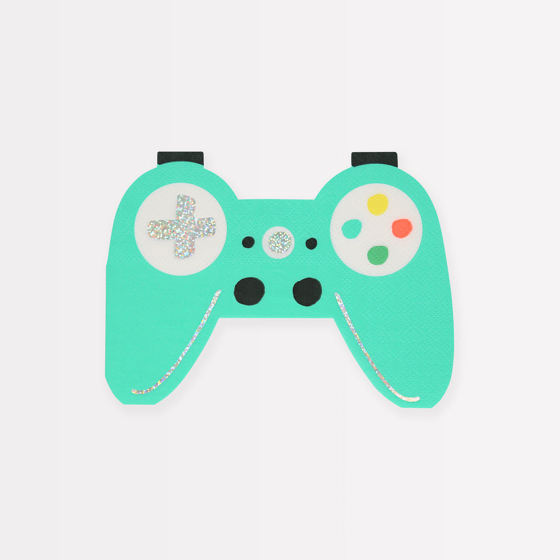 Throw a cool birthday party with a video theme with our set including paper plates, cups, napkins and an shimmering tinsel garland.  Image7