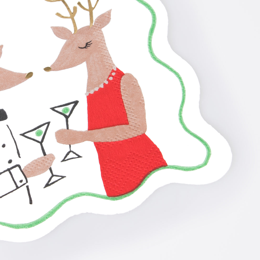 Add a fun touch to a Christmas cocktail party with our stylish Reindeer napkins.