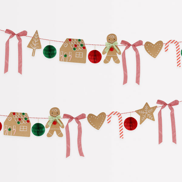 Our special Christmas party supplies include gingerbread house paper plates, party napkins, a cupcake kit and a fabulous festive garland. Image2