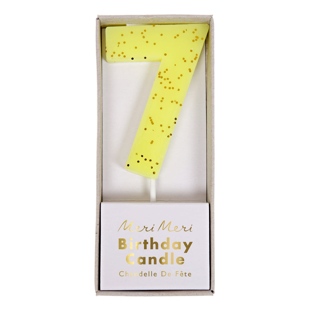 Yellow Number 7 Candle Image2