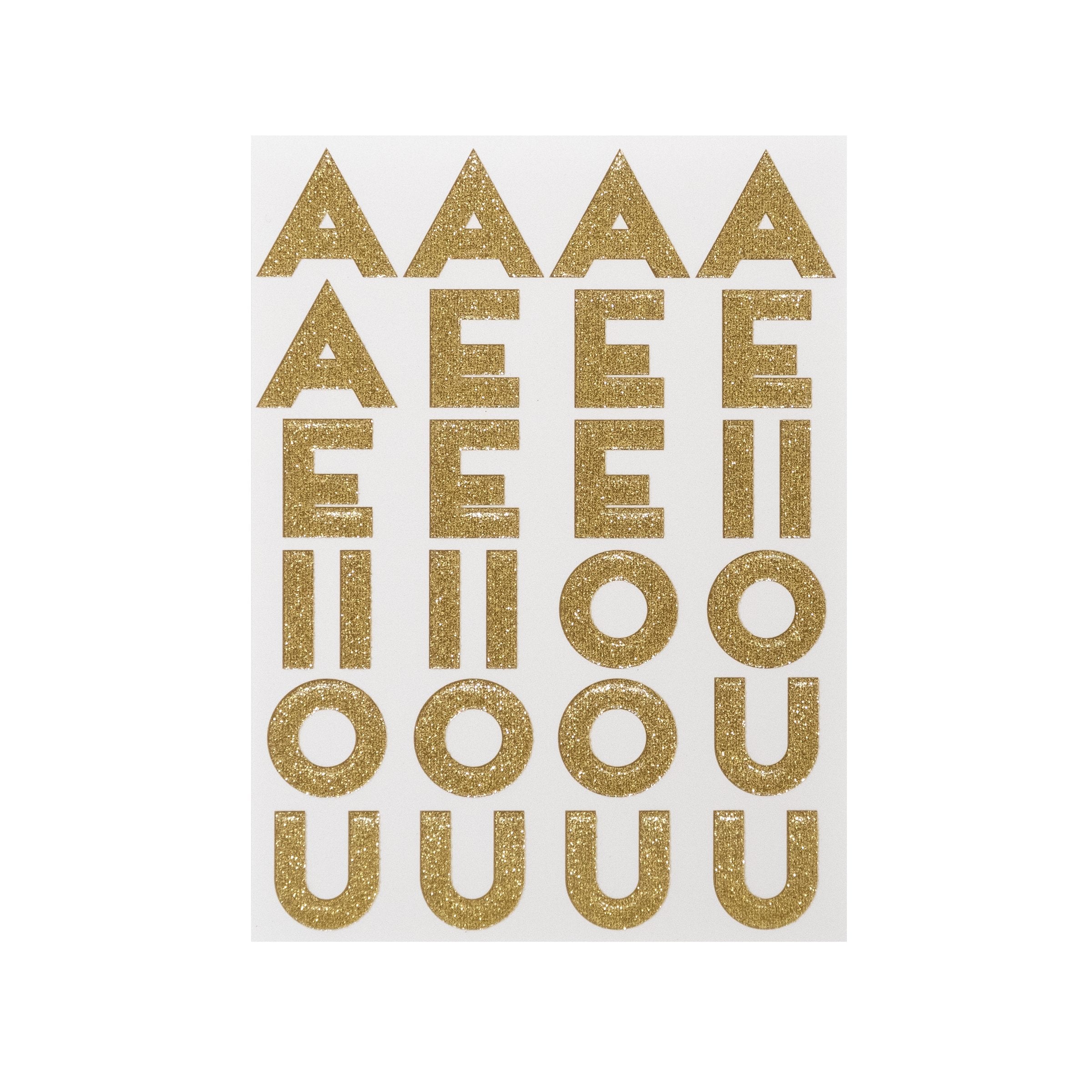 Gold Glitter Alphabet Sticker Sheets