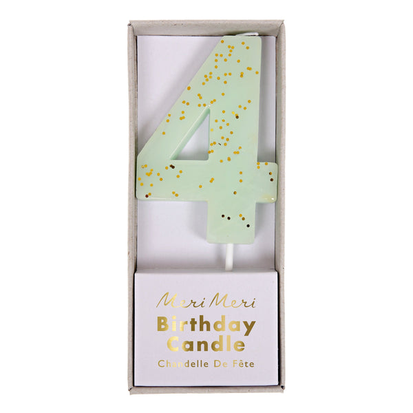 Mint Number 4 Candle Image2