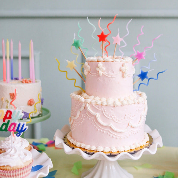 Our birthday cake candles, in the shape of stars, look amazing. They're perfect as baby shower candles too. Image2