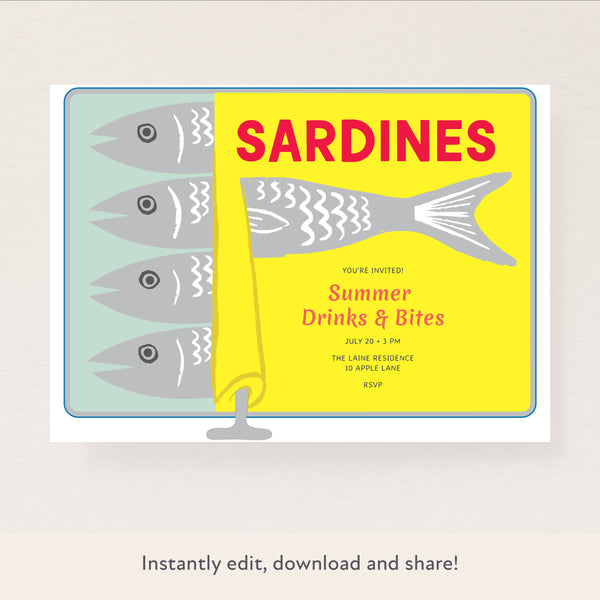 Sardines Download & Print Invitation Image1