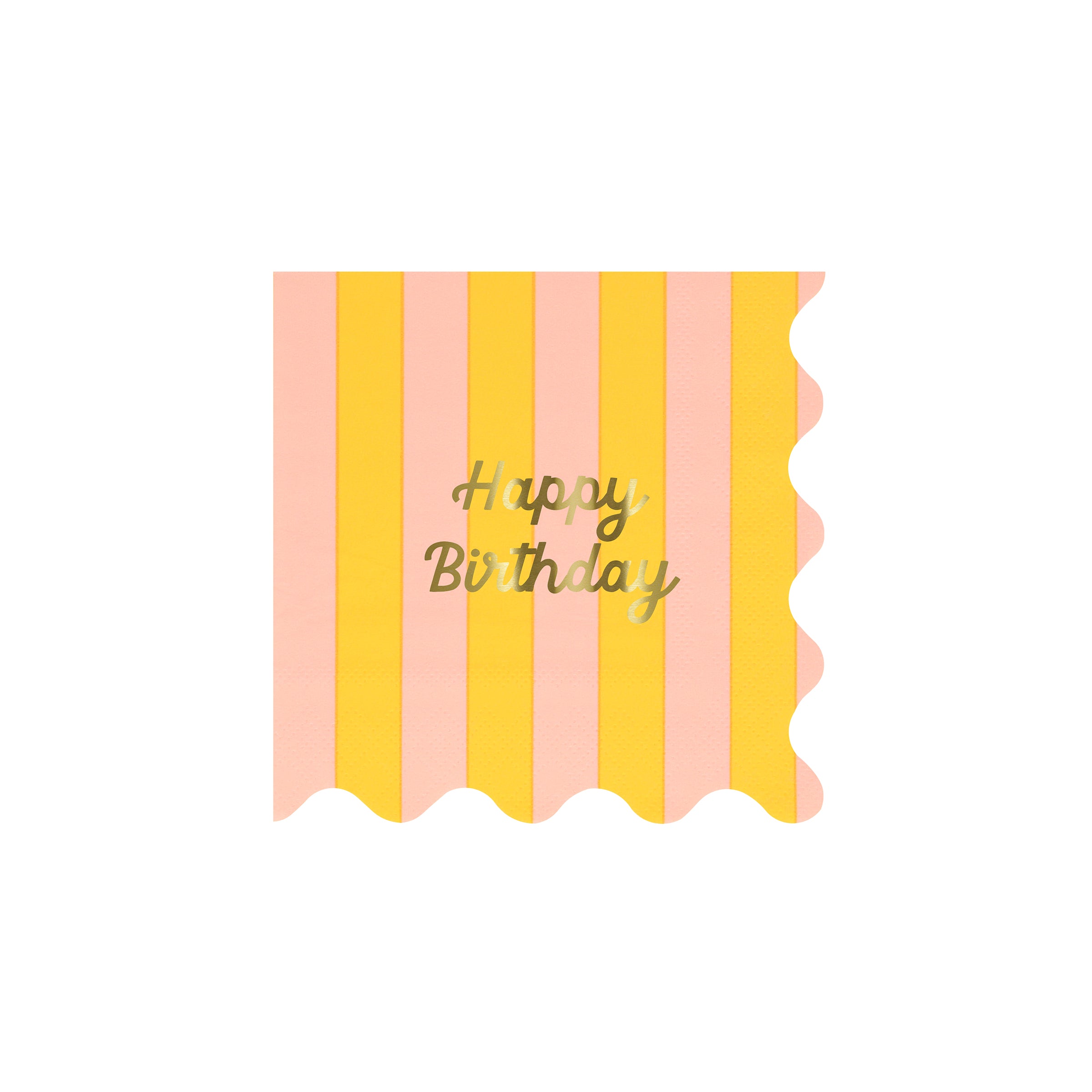 Our birthday napkins feature stripes and gold foil for a fabulous effect, perfect to add to your birthday party supplies.
