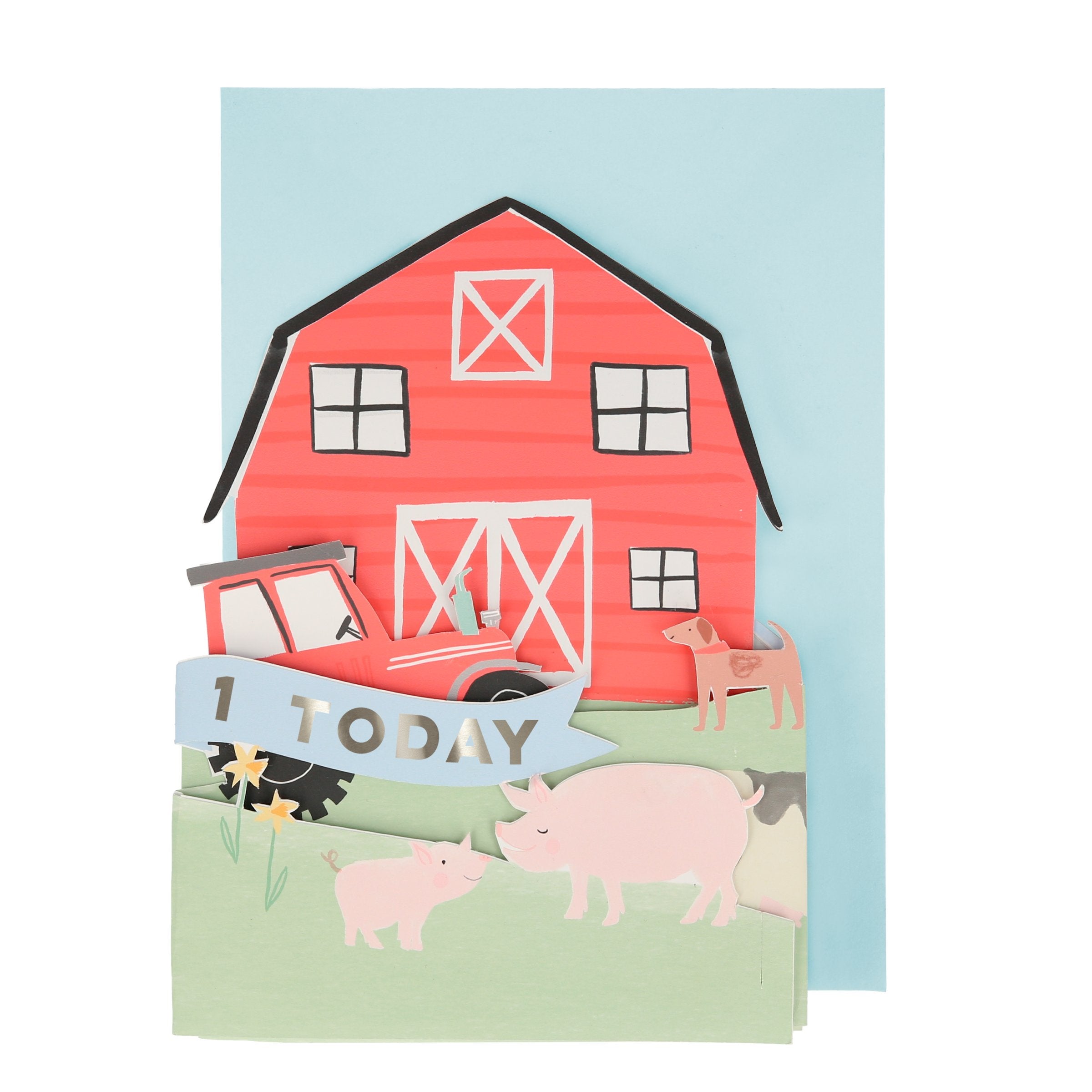 On The Farm 3D Scene Birthday Card
