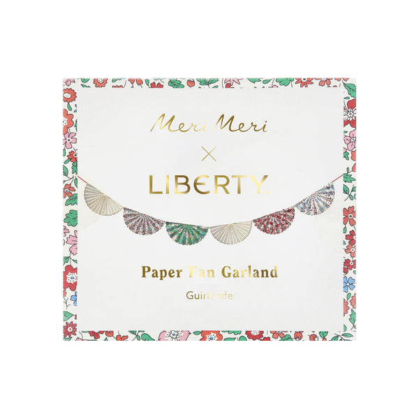 Our elegant Christmas garland has Liberty prints and matt gold foil details, pre-threaded on to a stylish red velvet ribbon. Image6
