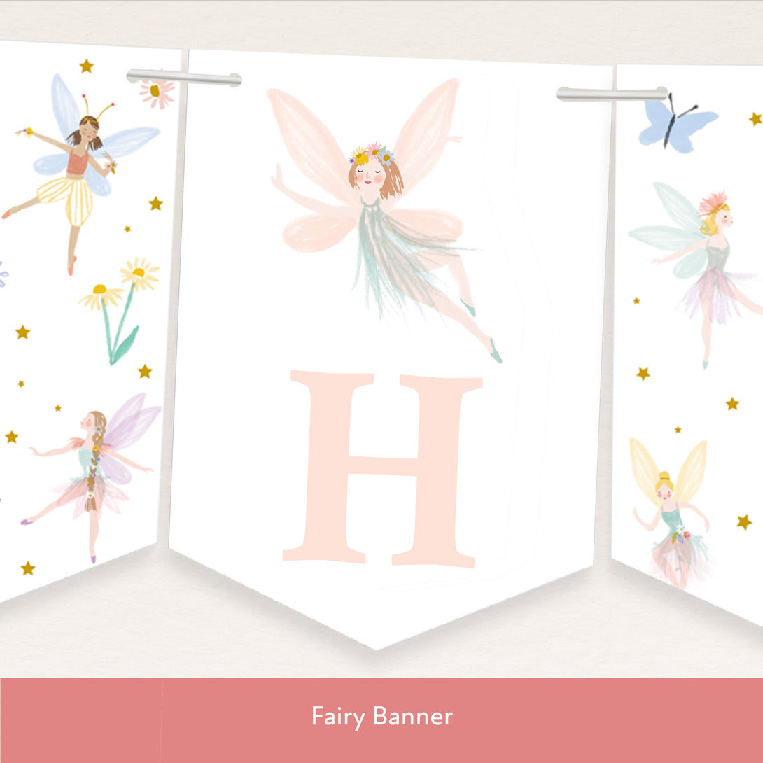 Our digital party bundle, with bright and beautiful fairy illustrations, includes all you need to welcome guests to your party. Image4