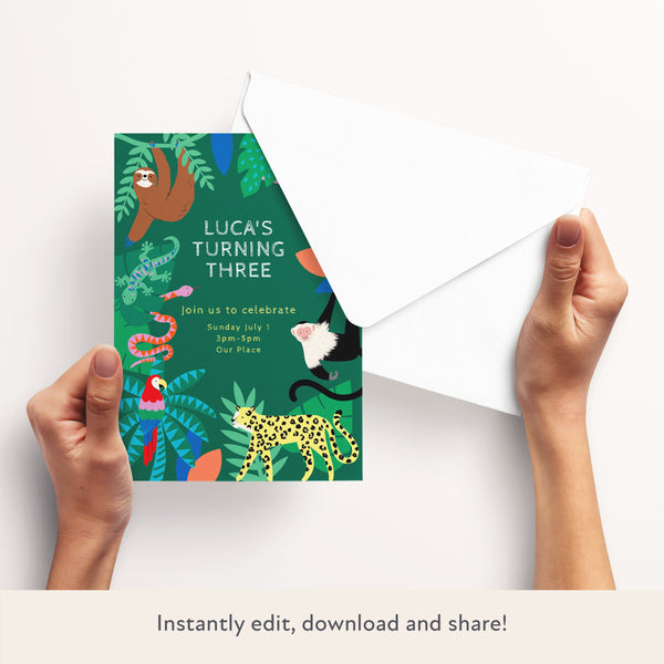 Jungle Download & Print Invitation Image3