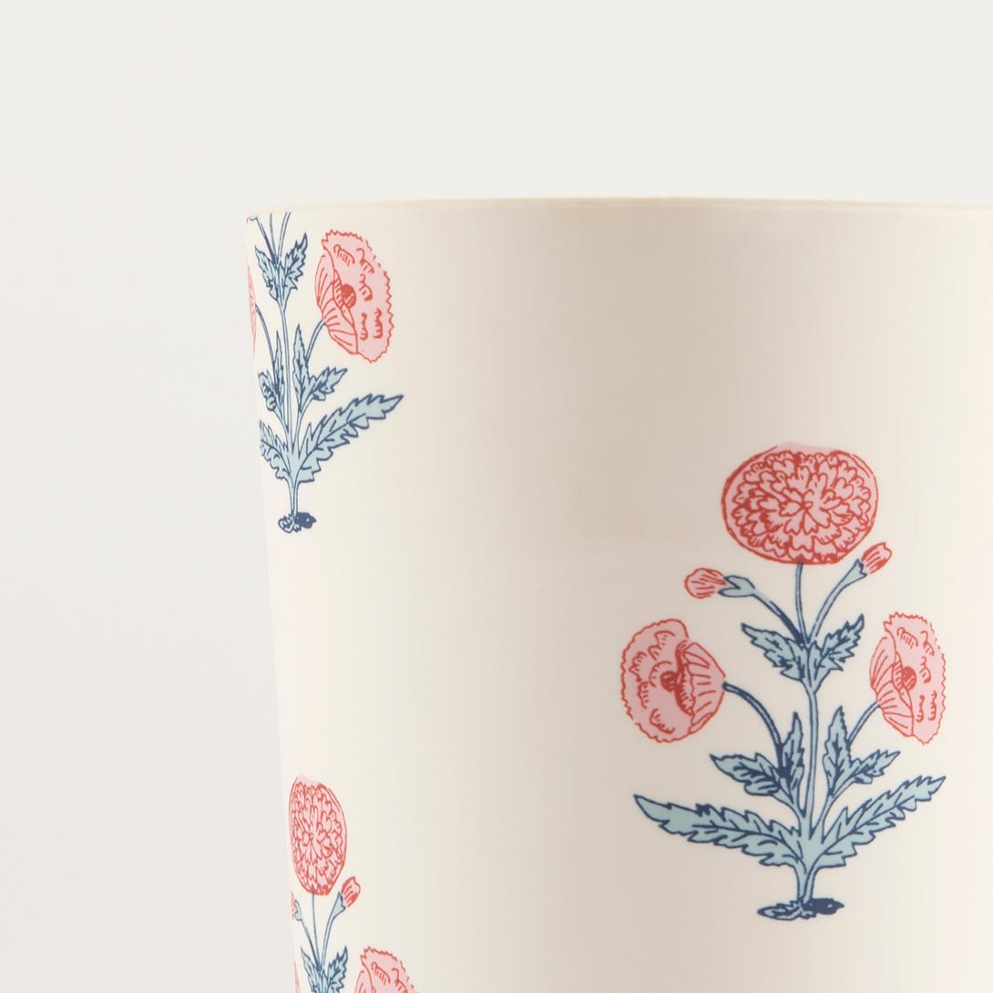 Our recycled plastic cups are perfect for any party, and feature Molly Mahon block print designs.