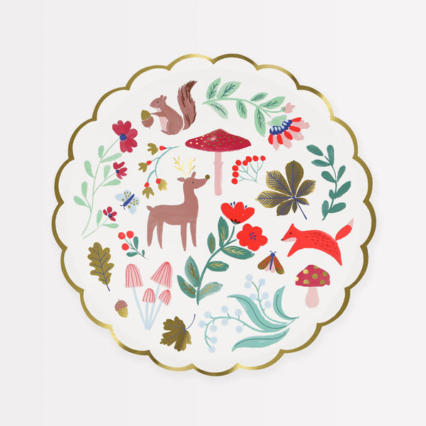 Our Christmas side plates, with woodland flowers and animals, are perfect for all your Christmas celebrations.