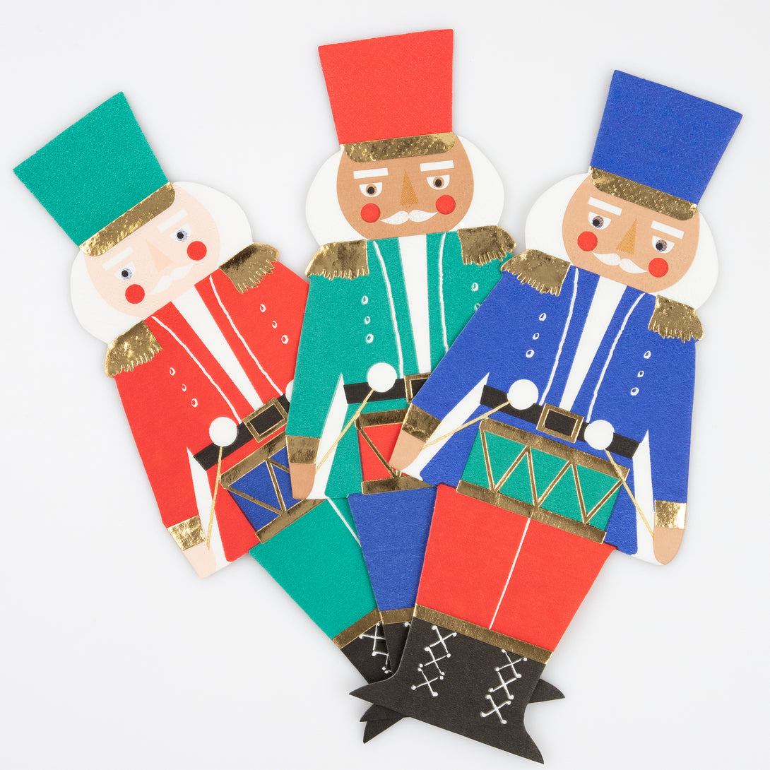 Our party napkins, designed as nutcracker soldiers, are ideal if you want nostalgic and traditional Christmas napkins.