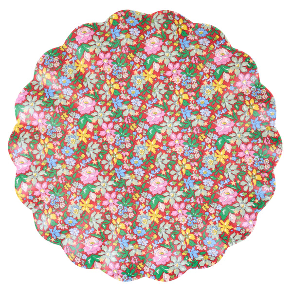 Our Christmas melamine plates feature 8 Liberty floral print designs in seasonal red and green tones for a stylish look, year after year. Image9