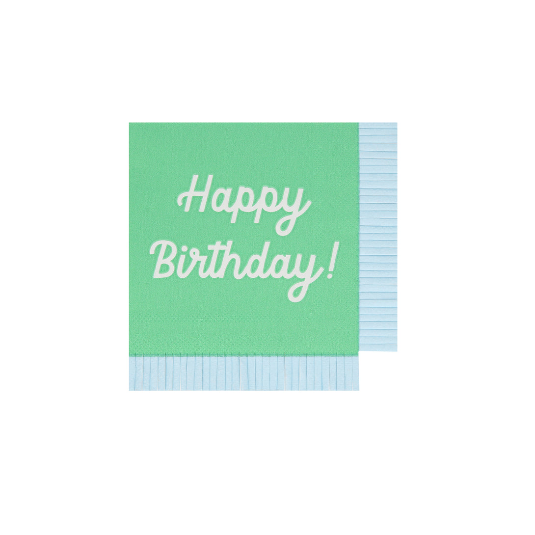 Our small paper napkins have the words Happy Birthday on them and lots of bright co-ordinating colours to look amazing on your party table.