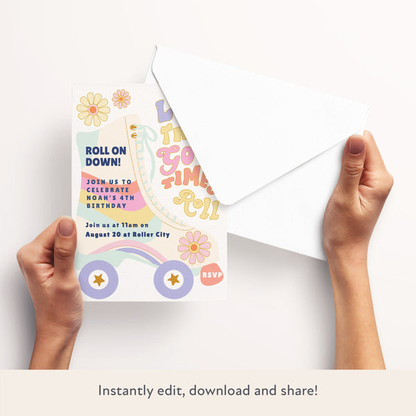Roller Skate Download & Print Invitation