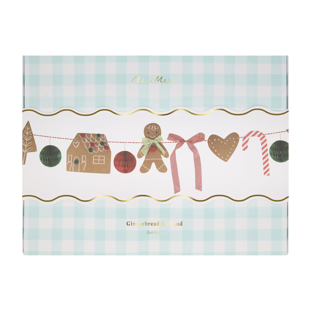 Our Christmas garland, featuring gingerbread and bows, is perfect for a mix of nostalgia and on-trend decoration.