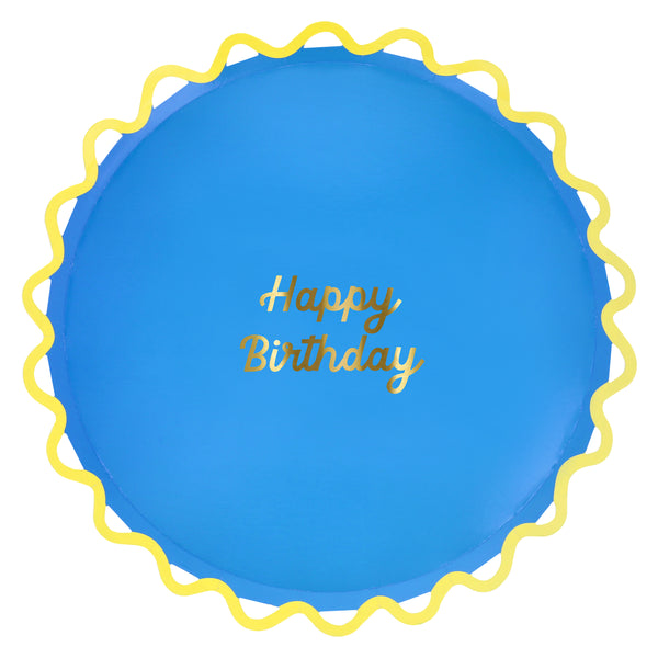Our dinner plates are made especially as birthday party plates, with bright colours and a Happy Birthday message in shiny gold foil. Image5