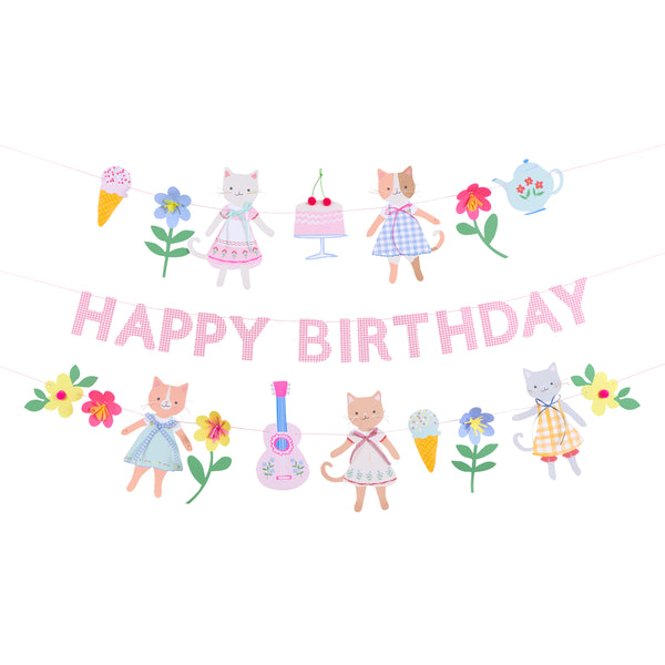 Our birthday garlands set contains 3 colourful garlands, two with cute kittens with embellishments, and one with a Happy Birthday message. Image3