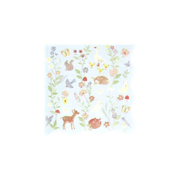 Our paper small napkins, made from 3-ply paper, have an adorable baby animals and floral design in soft colours, ideal for first birthday parties. Image3