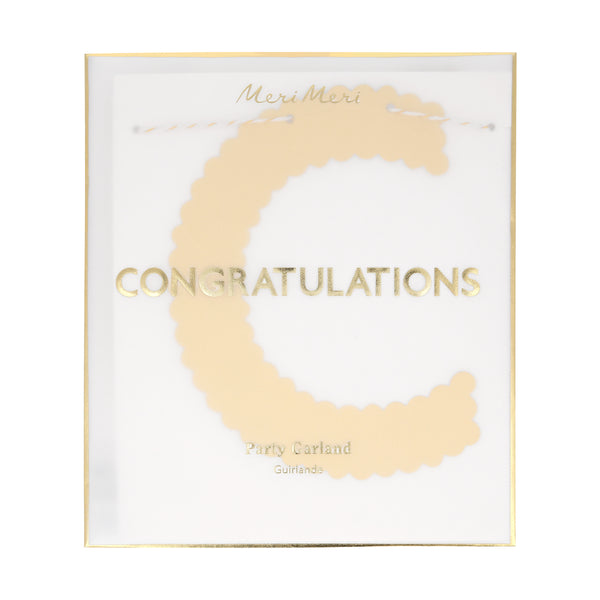 Our paper garland, with shiny gold foil, spells out congratulations, and is perfect to celebrate special moments. Image2