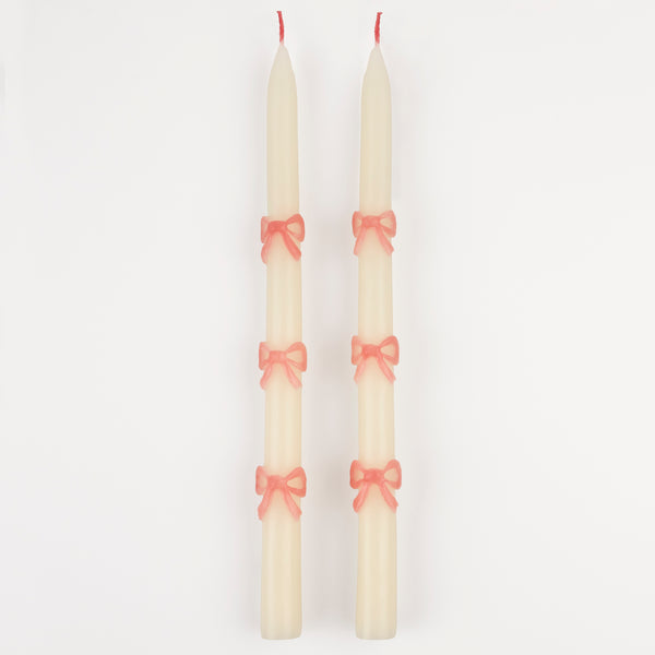 Our party candles feature handpainted pink bows and pretty pink wicks. Image4
