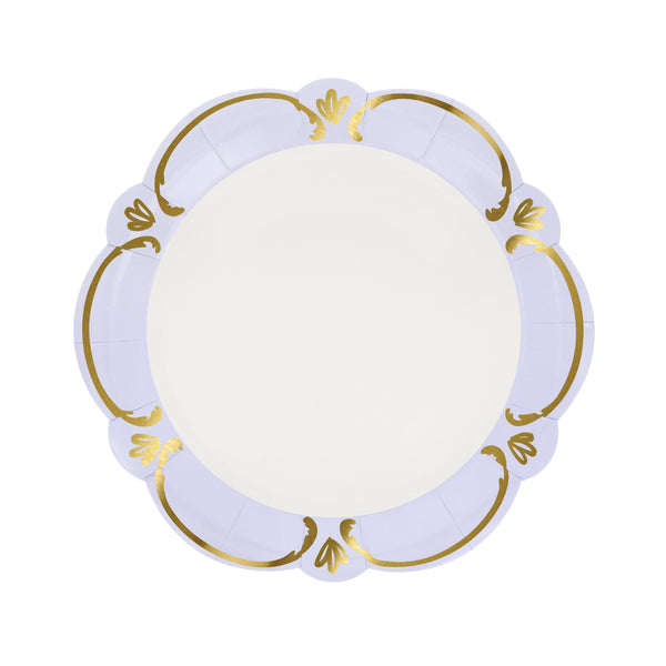Our elegant party plates, made from high-quality paper, feature a stunning rococo design, pastel shades and shiny gold foil details. Image5